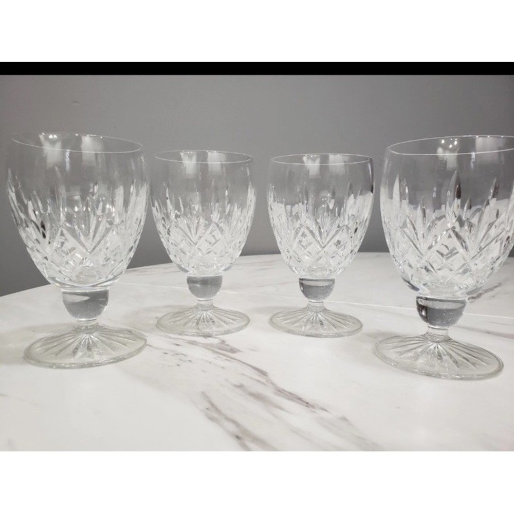 New Waterford CRYSTAL LISMORE CLARET GLASSES  SET OF 4 RARE   SIZE  5 1/4 " HTF